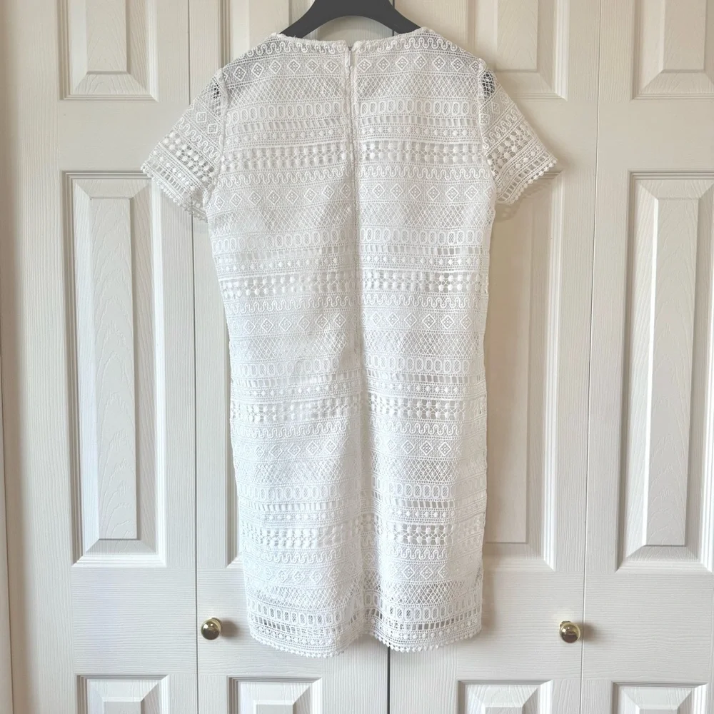 MANGO Elegant White Lace Dress - Picture 9 of 15